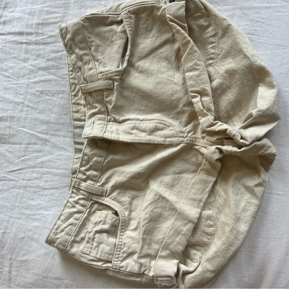 OneTeaspoon Cream Denim Shorts
